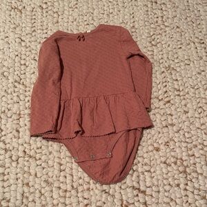 SET OF 2. Quincy Mae skirted One piece romper in mauve and rose.